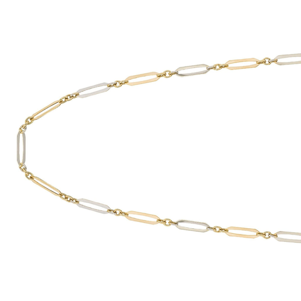 Elongated Necklace 9ct Mixed Gold 375 Hallmarked British Made