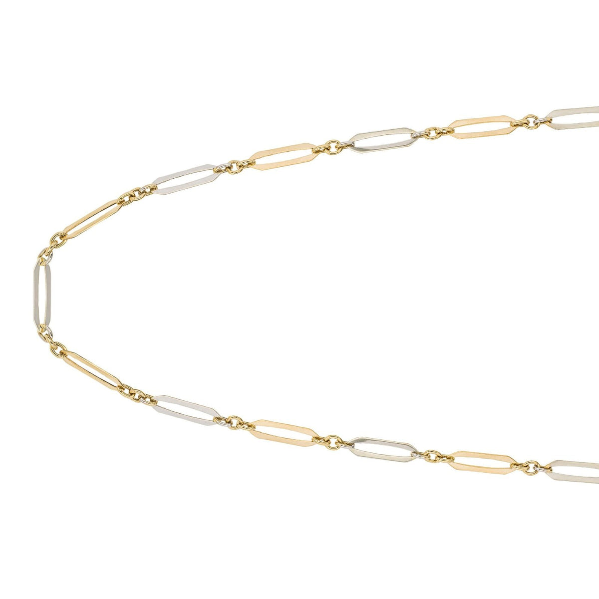 Elongated Necklace 9ct Mixed Gold 375 Hallmarked British Made