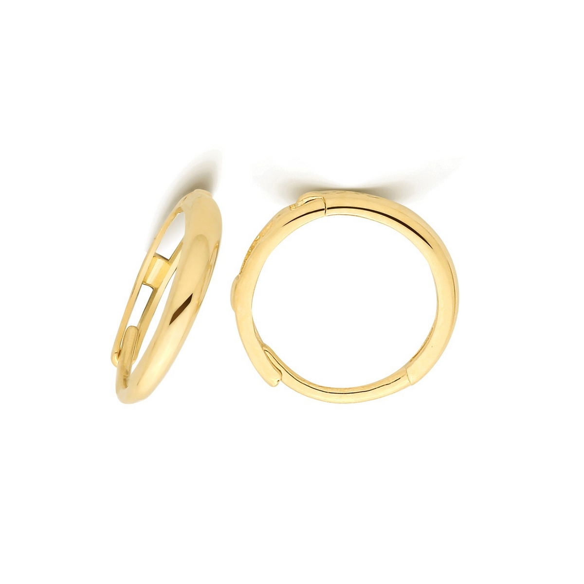 10mm 9ct Yellow Gold Hoop Earrings British Made 375 Hallmarked Brand New Boxed