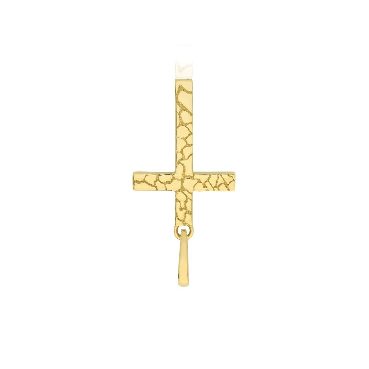 Yellow Gold Grooved Cross Pendant 375 Hallmarked All Chain Lengths British Made