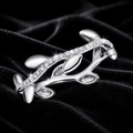 Sterling Silver Leaf Vine Ring Anniversary Gemstone 925 Hallmarked Size J - T