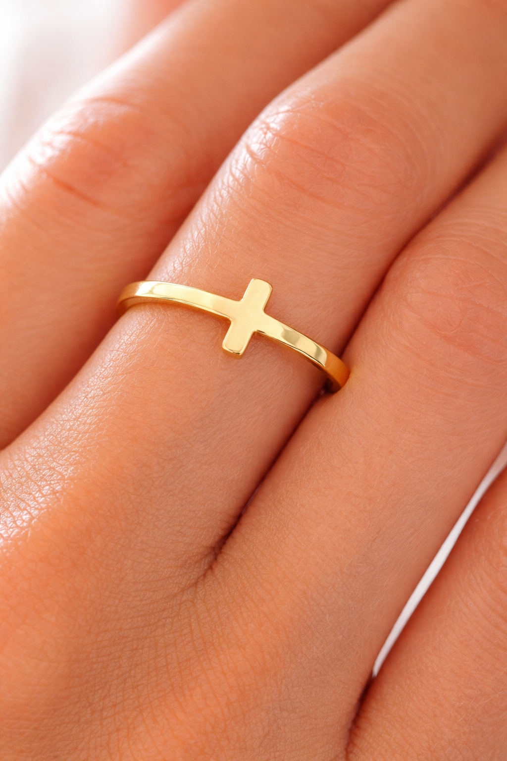 Modern Cross Wrap Ring 9ct Yellow Gold Hallmarked Sizes K - Q British Made