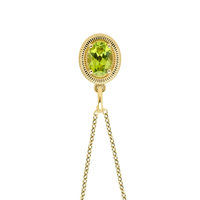 Vintage Oval Peridot Pendant 9ct Yellow Gold 375 Hallmarked British Made