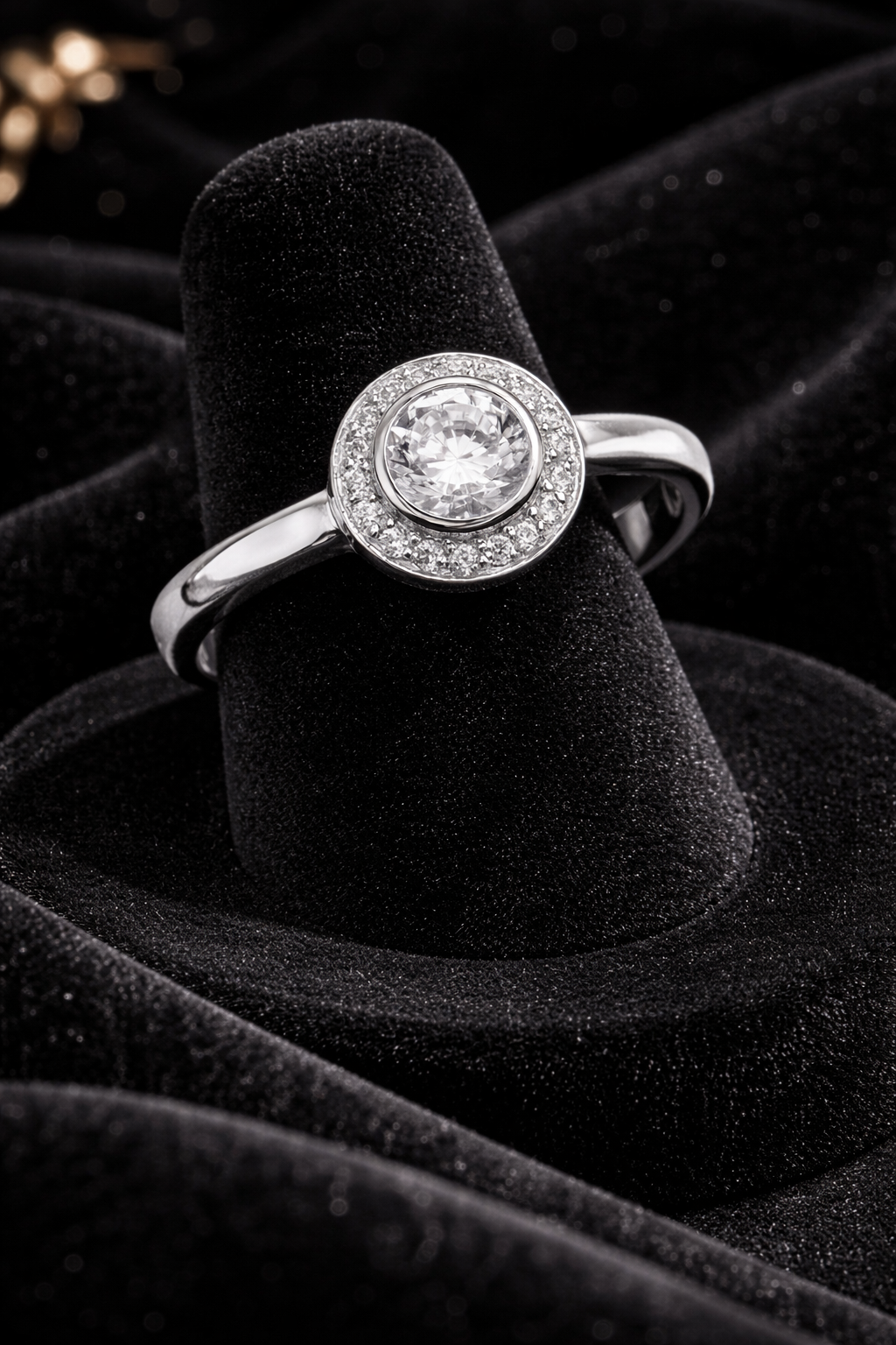 Sterling Silver Halo Ring Engagement Gemstone 925 Hallmarked Size K - T