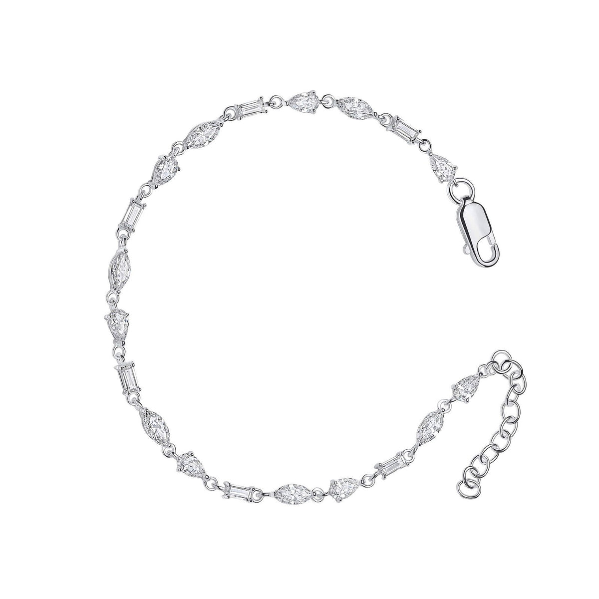 Mixed Stone Tennis Bracelet Sterling Silver 925 Hallmarked Brand New Boxed
