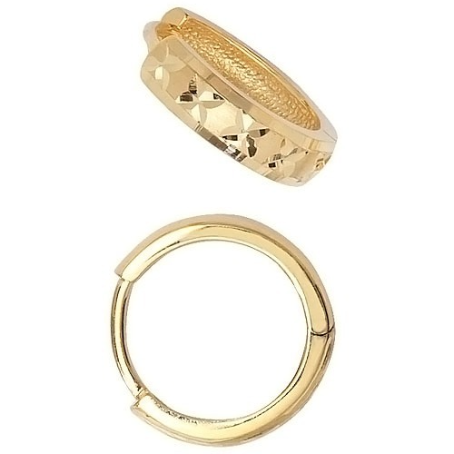 9ct Yellow Gold DC Hoop Earrings British Made 375 Hallmarked Brand New Boxed