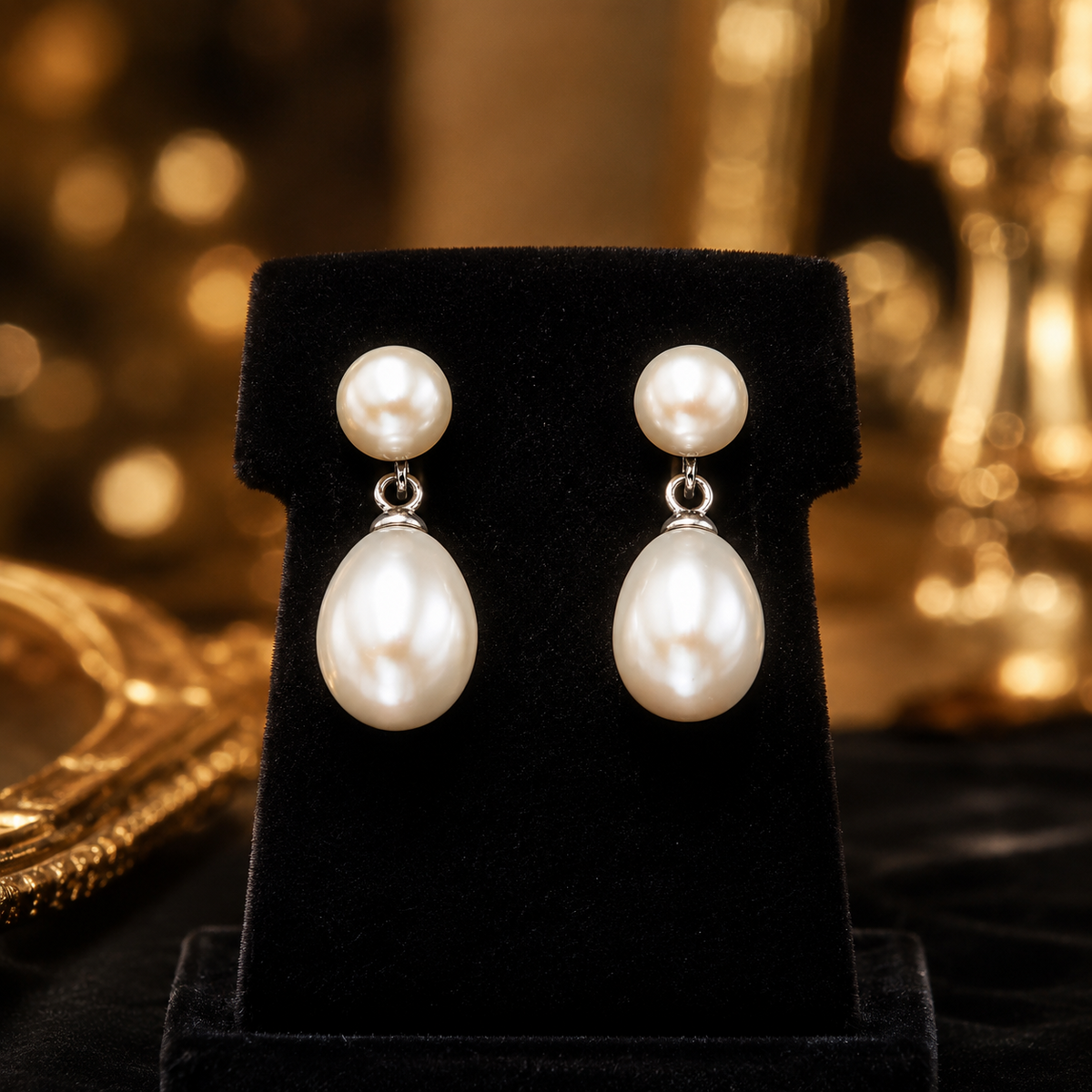 Double Freshwater Pearl Drop Earrings Sterling Silver 925 Hallmarked Brand New