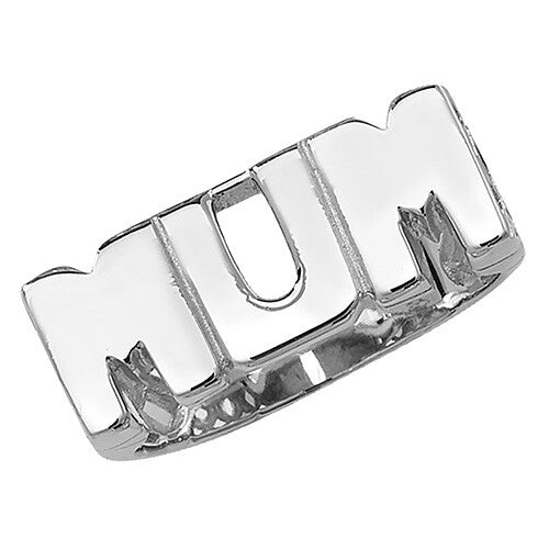 Mum Ring Sterling Silver 925 Hallmarked Size British Made L - S British Made