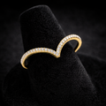 30 Stone Wishbone Ring 9ct Yellow Gold Hallmarked Sizes J - S British Made
