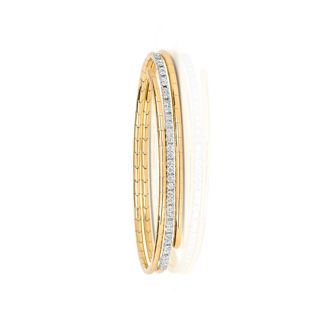 Wrap Natural Diamond 18ct Yellow Gold Bangle 375 Hallmarked British Made