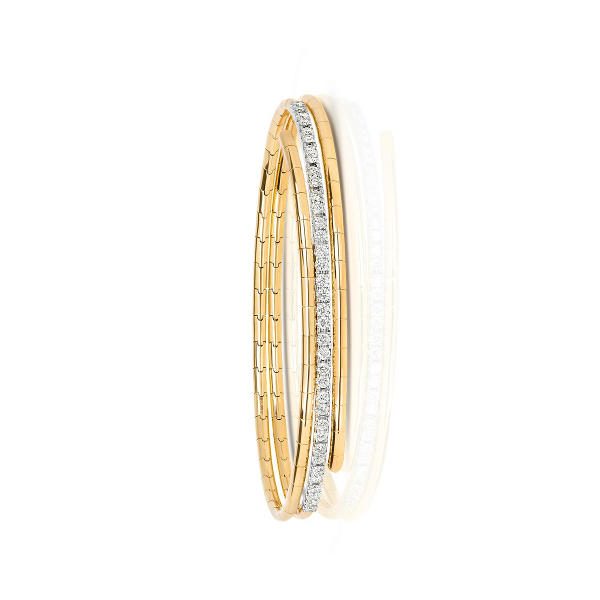 Wrap Natural Diamond 18ct Yellow Gold Bangle 375 Hallmarked British Made