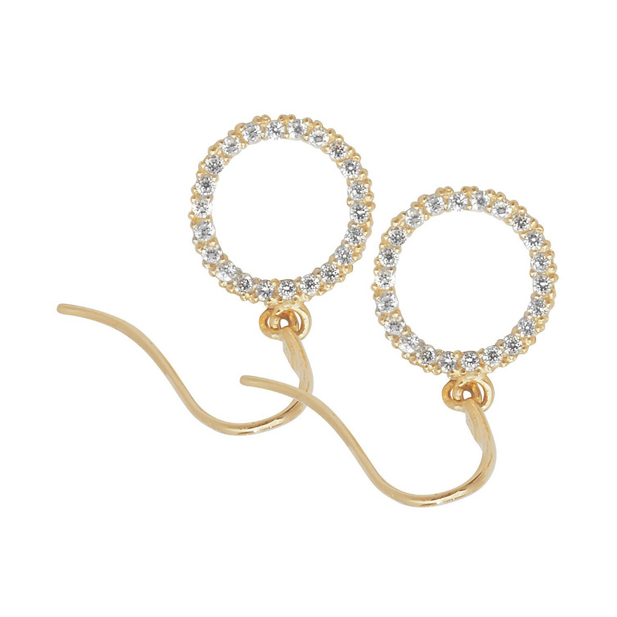 Channel Set Hook Drop Earrings 9ct Yellow Gold 375 Hallmarked Brand New Boxed