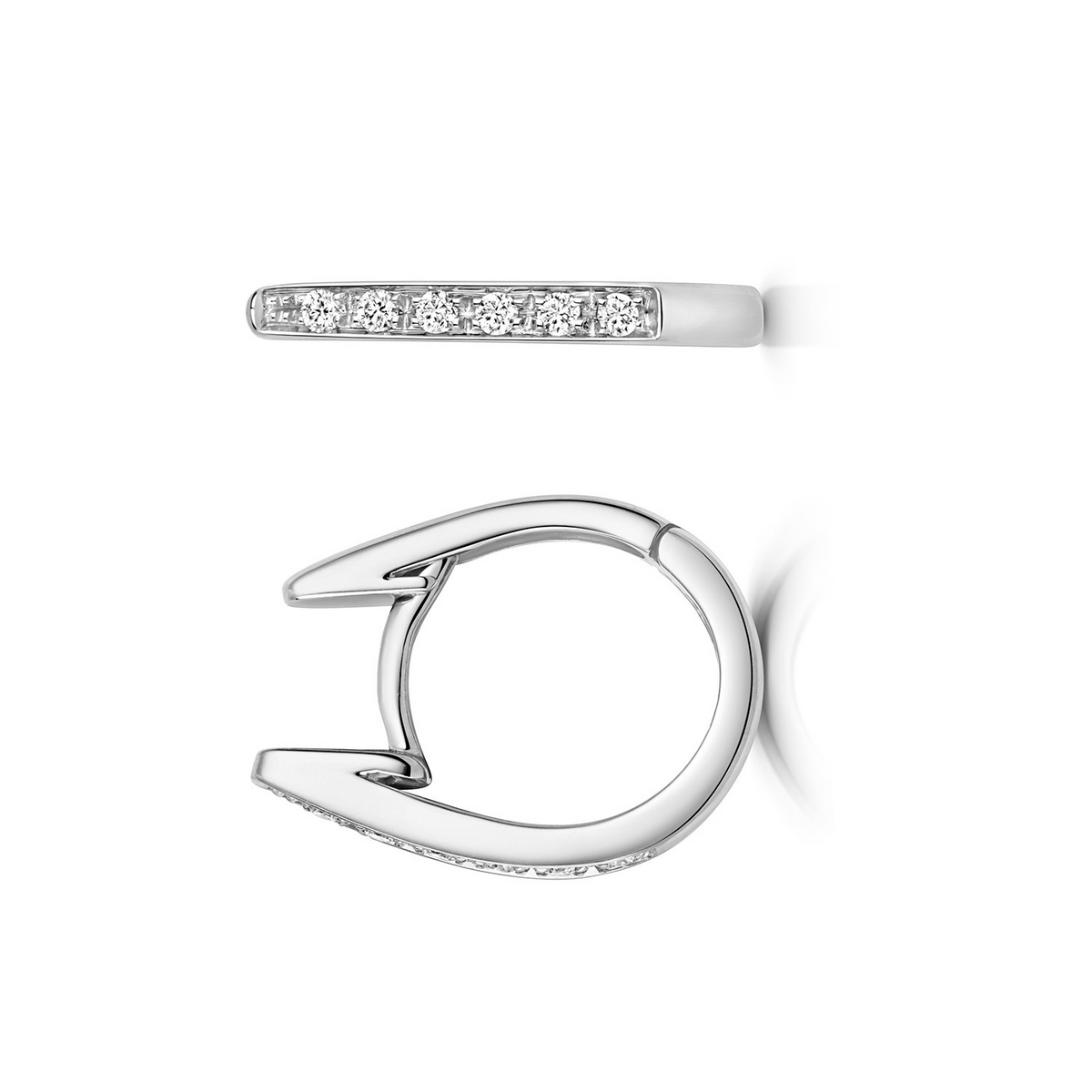 9mm Oval Natural Diamond Hoop Earrings 18ct White Gold Hallmarked British Made