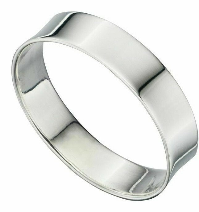Sterling Silver Plain Cut Band Ring 925 Hallmarked Size K - W British Made