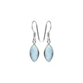 Marquise Natural Aquamarine Drop Earrings Sterling Silver 925 Hallmarked
