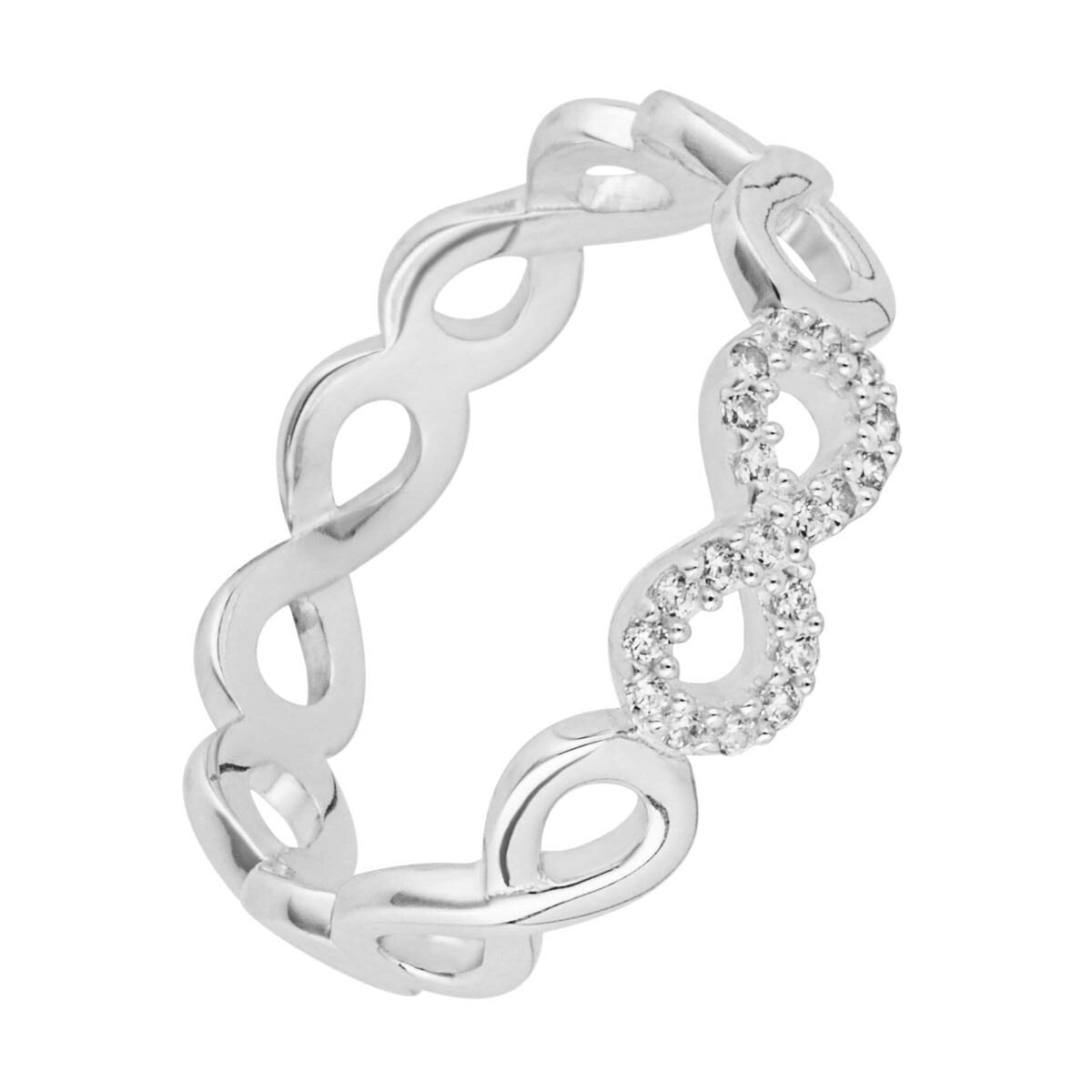 Infinity Eternity Gemstone Ring Sterling Silver 925 Hallmarked L - Q