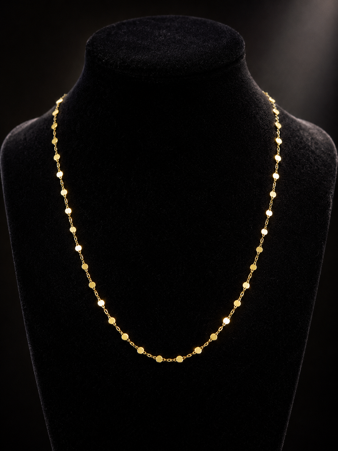 Discs And Chain Necklace 9ct Yellow Gold 375 Hallmarked British Made Length 46cm