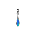 Elongated Blue Opal Pendant Sterling Silver 925 Hallmarked All Chain Lengths