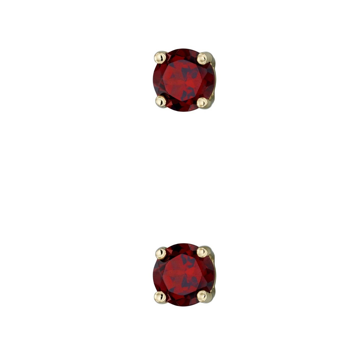 Natural Garnet January Stud Earrings 9ct Yellow Gold 375 Hallmarked British Made