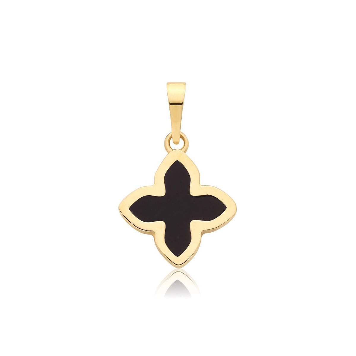 Floral Onyx 9ct Yellow Gold Pendant 375 Hallmarked All Chain Lengths