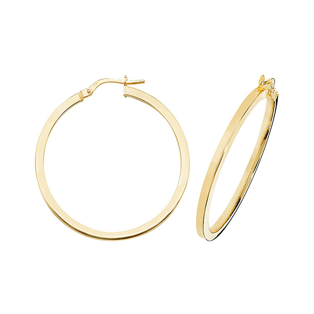 9ct Yellow Gold Hoop Earrings 375 Hallmarked 8mm - 50mm Diameter British Made