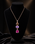 Statement 3 Stone Drop Pendant 9ct Rose Gold 375 Hallmarked British Made