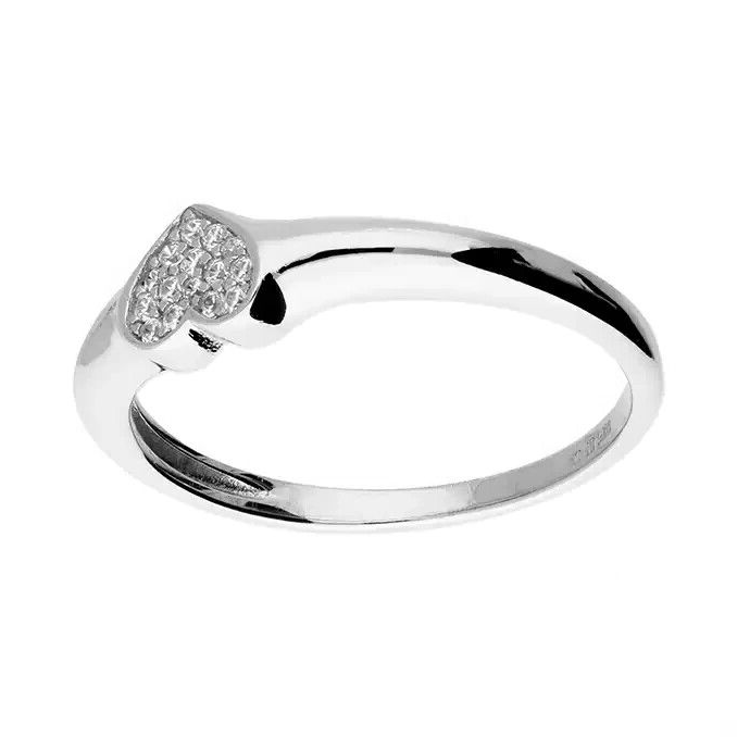 Cluster Heart Ring Sterling Silver 925 Hallmarked British Made Size M - R