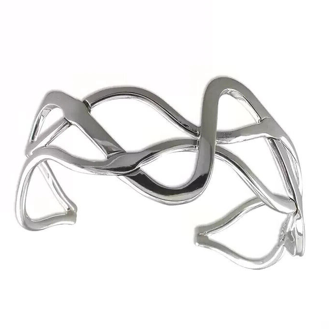 Abstract Weave Bangle Sterling Silver 925 Hallmarked British Made Brand New
