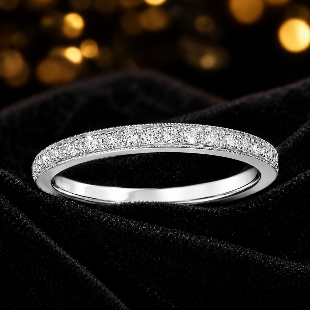 Diamond Eternity Ring 9ct White Gold 375 Hallmark Sizes J - Q British Made