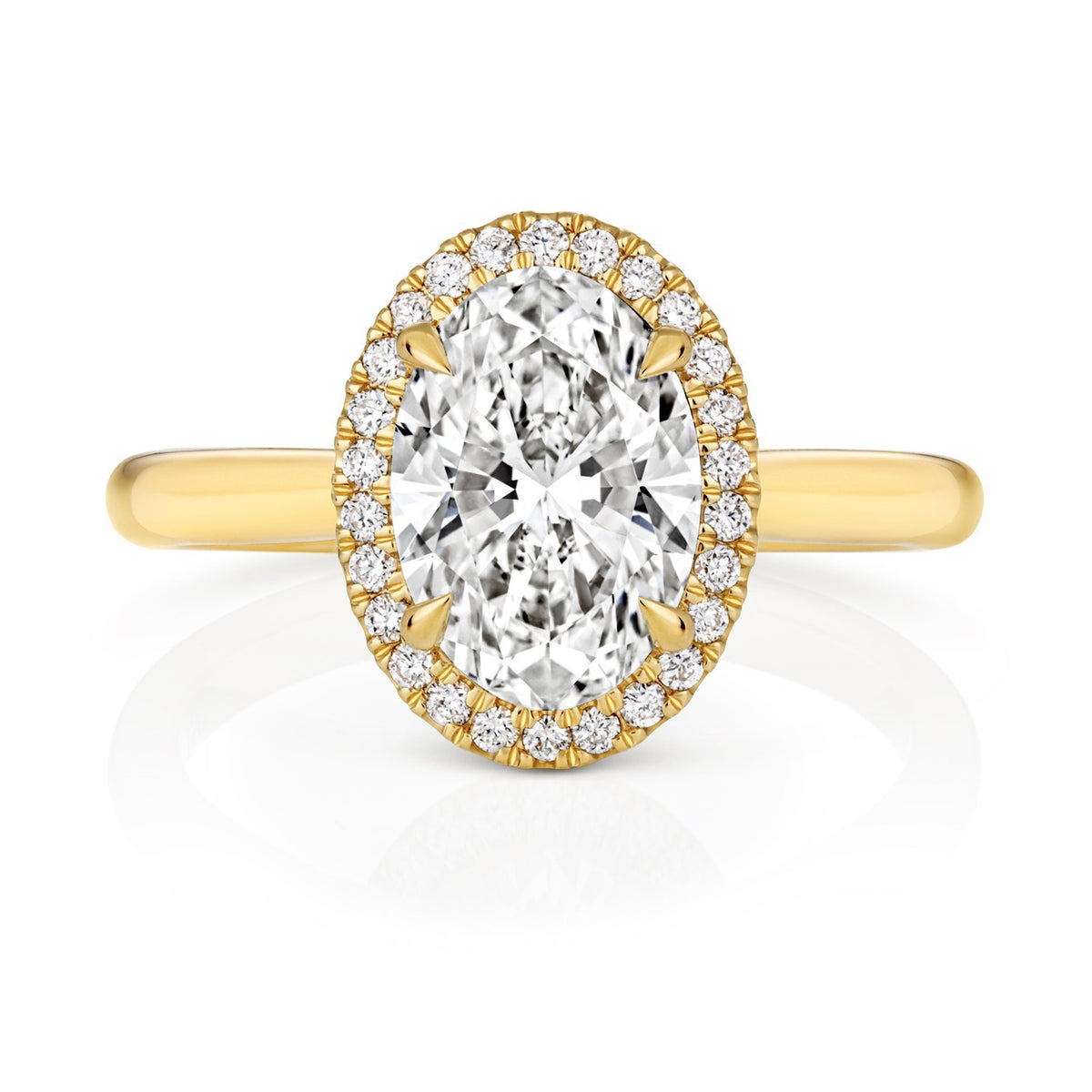 Oval Lab-Grown Diamond Engagement Ring 18ct Yellow Gold Hallmarked Sizes J - Q