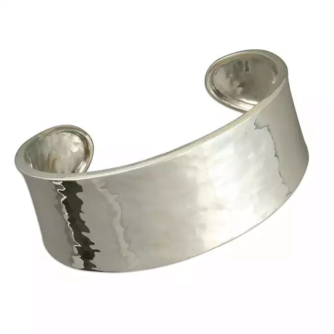 Wide Textured Bangle Sterling Silver 925 Hallmarked British Made Brand New
