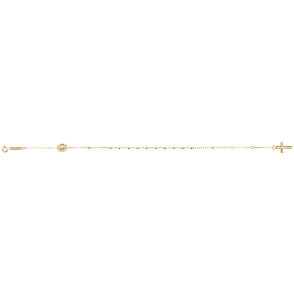 Ladies Catholic Rosary Cross Bracelet 9ct Yellow Gold 375 Hallmark British Made
