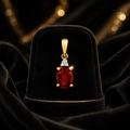 Cushion Garnet Diamond Pendant 9ct Yellow Gold 375 Hallmarked Chain Lengths