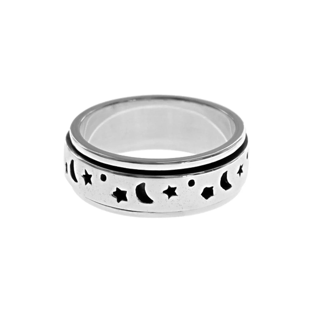 Space Spinner Ring Sterling Silver 925 Hallmarked British Made Size U - X