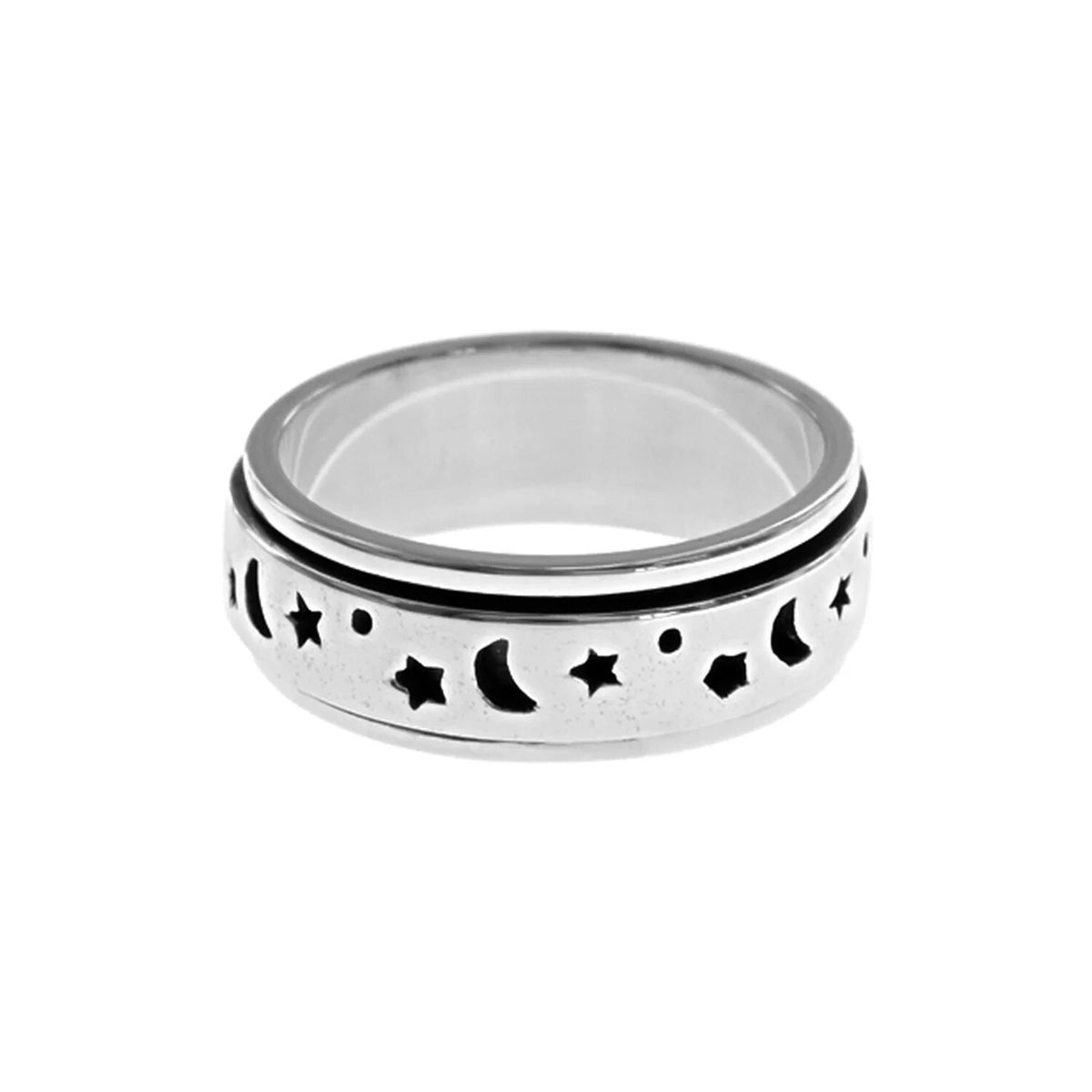 Space Spinner Ring Sterling Silver 925 Hallmarked British Made Size U - X