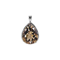 Teardrop Smoky Quartz Pendant Sterling Silver 925 Hallmarked All Chain Lengths