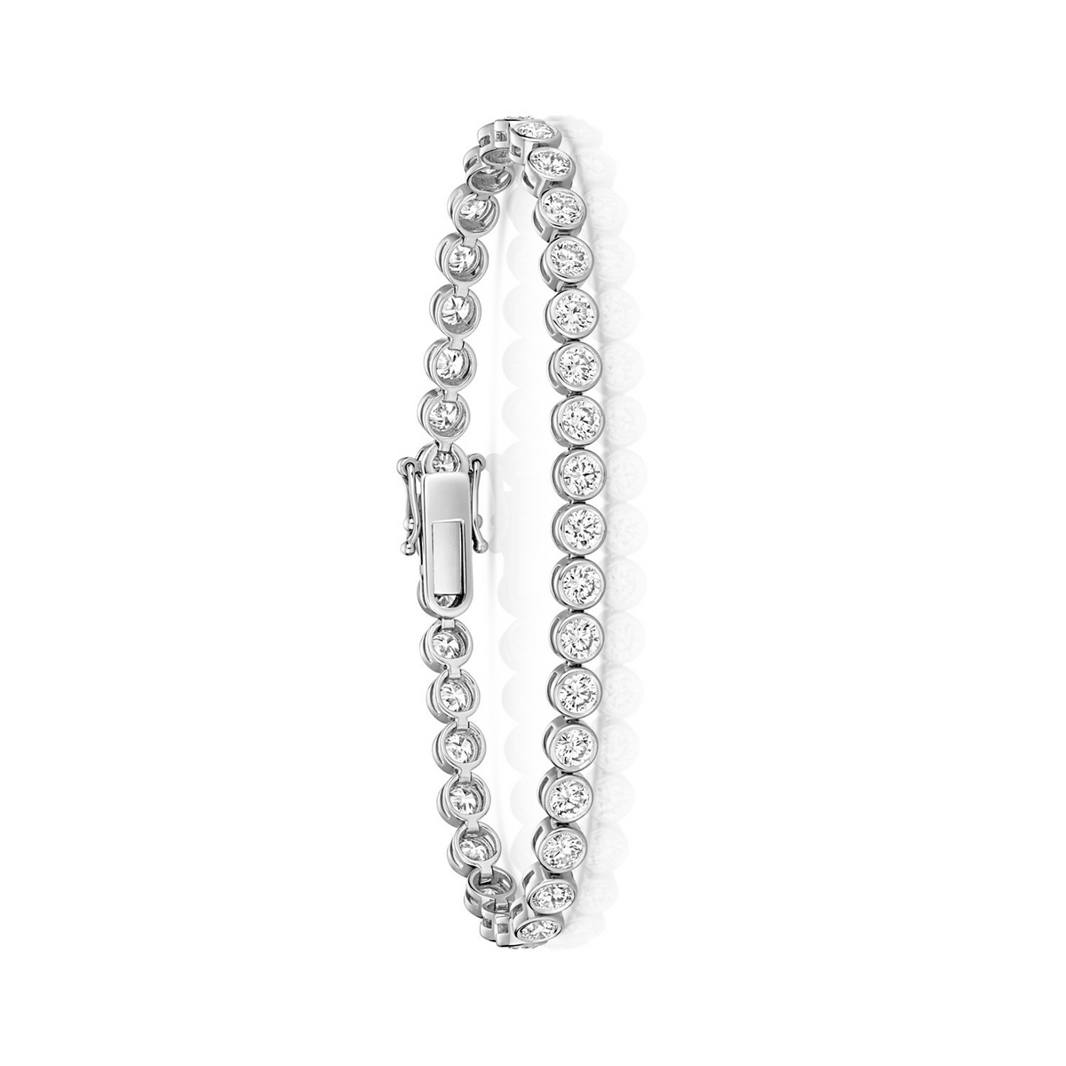 Lab Grown Diamond 18ct White Gold Tennis Bracelet Hallmarked British Made