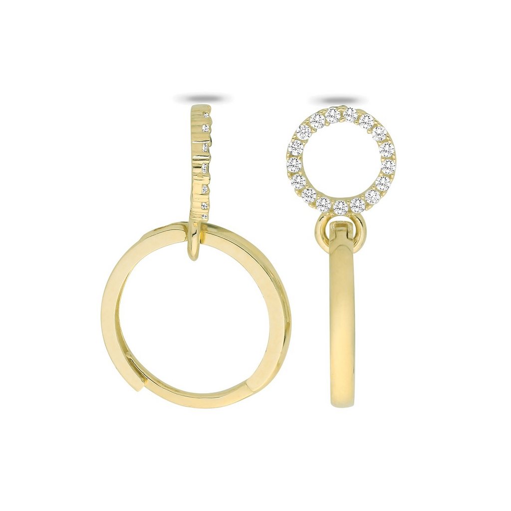 10mm Loop Hoop Drop Earrings 9ct Yellow Gold 375 Hallmarked Brand New