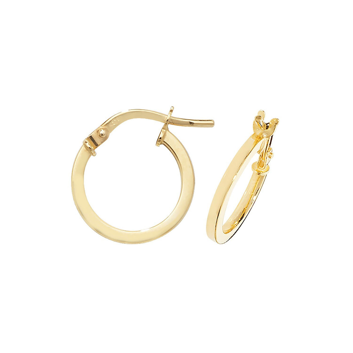 9ct Yellow Gold Hoop Earrings 375 Hallmarked 8mm - 50mm Diameter British Made