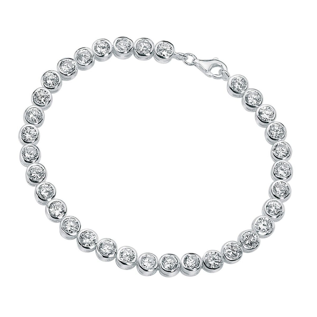 Tennis Zircon Chain Bracelet Sterling Silver 925 Hallmarked Brand New Boxed