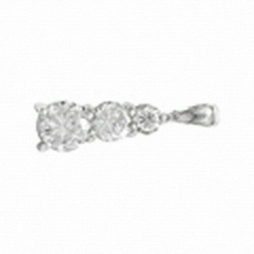 White Gold Pendant 3 Stone Hallmarked British Made All Chain Lengths