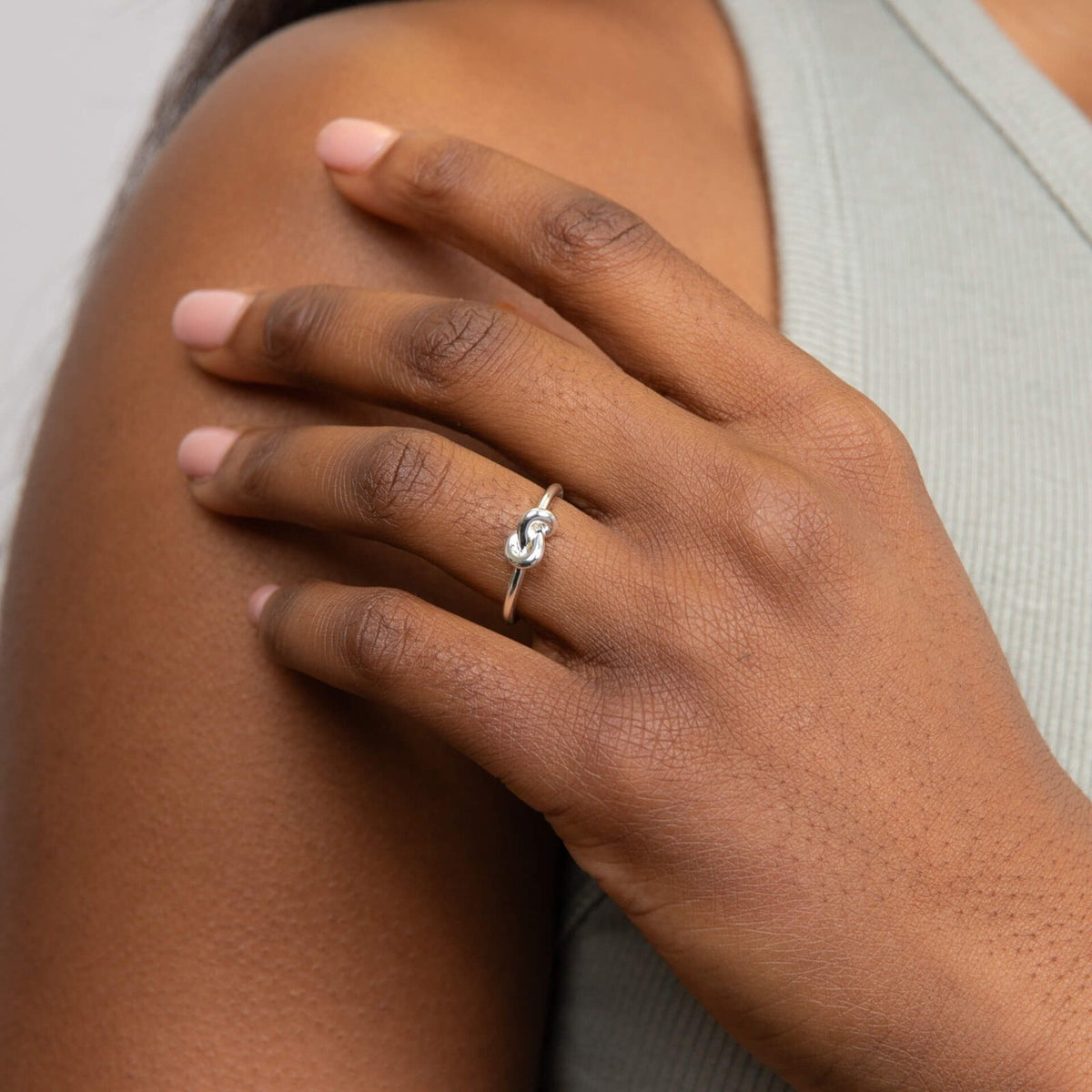 Ladies Love Knot Ring 925 Hallmarked British Made Sizes K - S