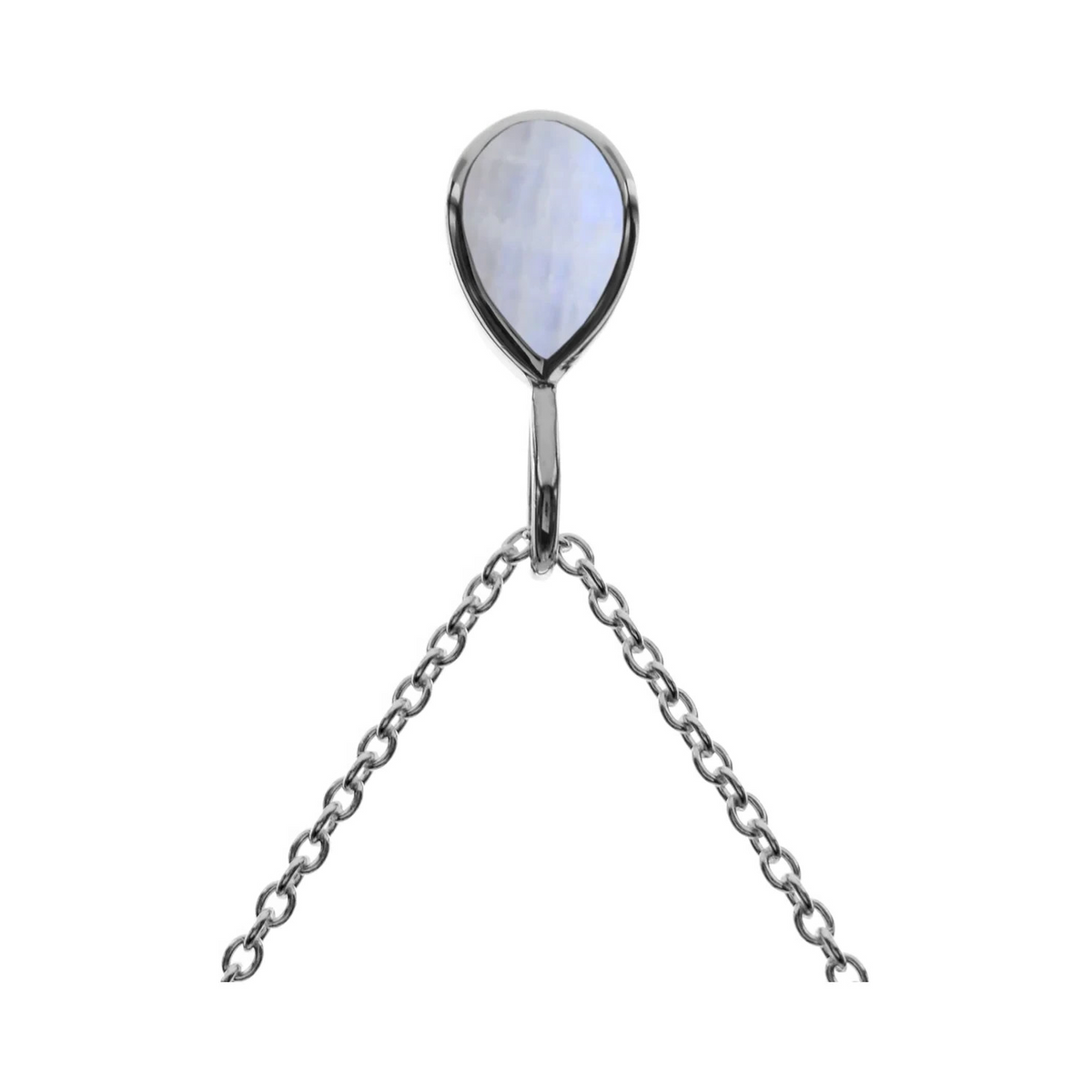 Moonstone Teardrop Necklace Solid Sterling Silver 925 Hallmarked British Made