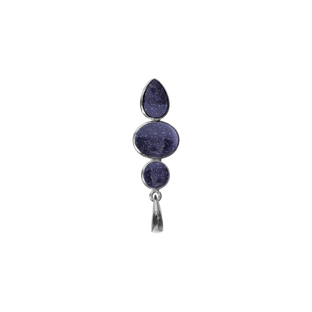 Mixed Shape Goldstone Pendant Sterling Silver 925 Hallmark  All Chain Lengths
