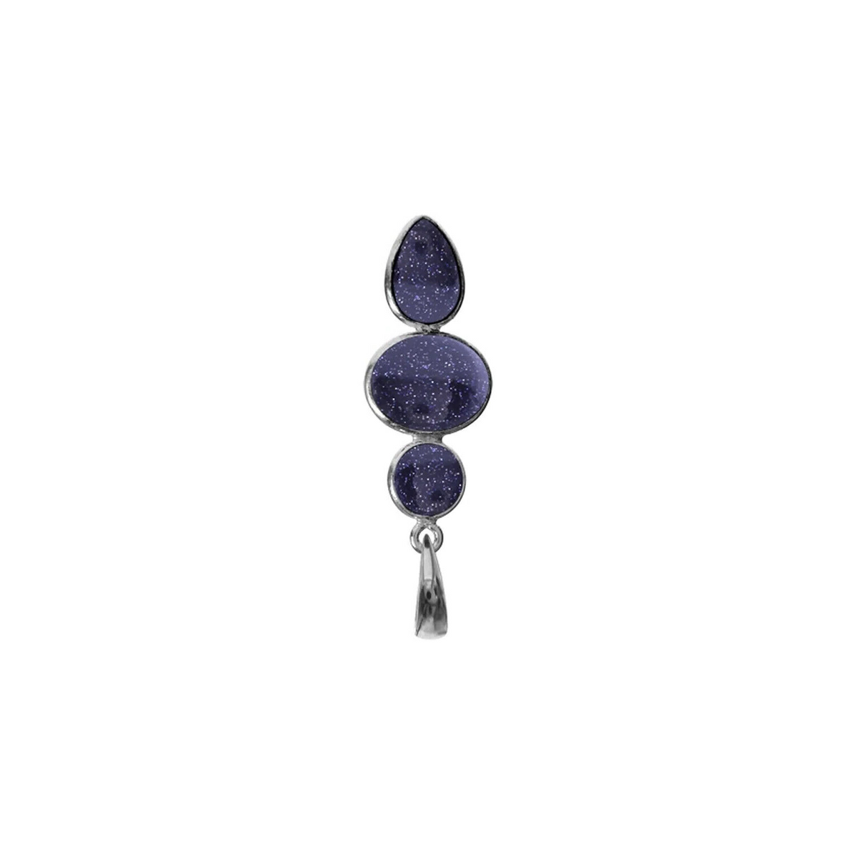 Mixed Shape Goldstone Pendant Sterling Silver 925 Hallmark  All Chain Lengths