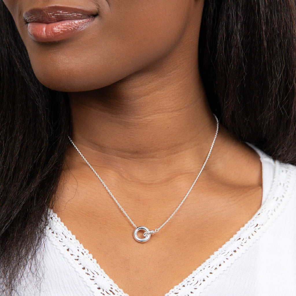 Linked Circle Necklace 925 Sterling Silver 925 Hallmarked British Made Brand New