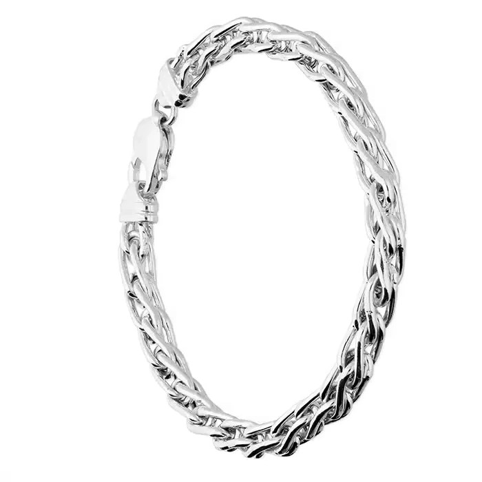 Gents Solid Sterling Silver Woven Vine Chain Bracelet 925 Hallmarked