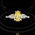 Pear Cut Citrine Ring Sterling Silver 925 Hallmarked Sizes I - P British Made