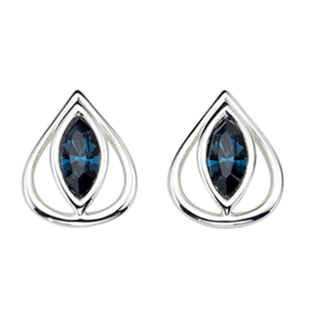 Blue Sapphire Teardrop Earrings Sterling Silver 925 Hallmarked Brand New Boxed