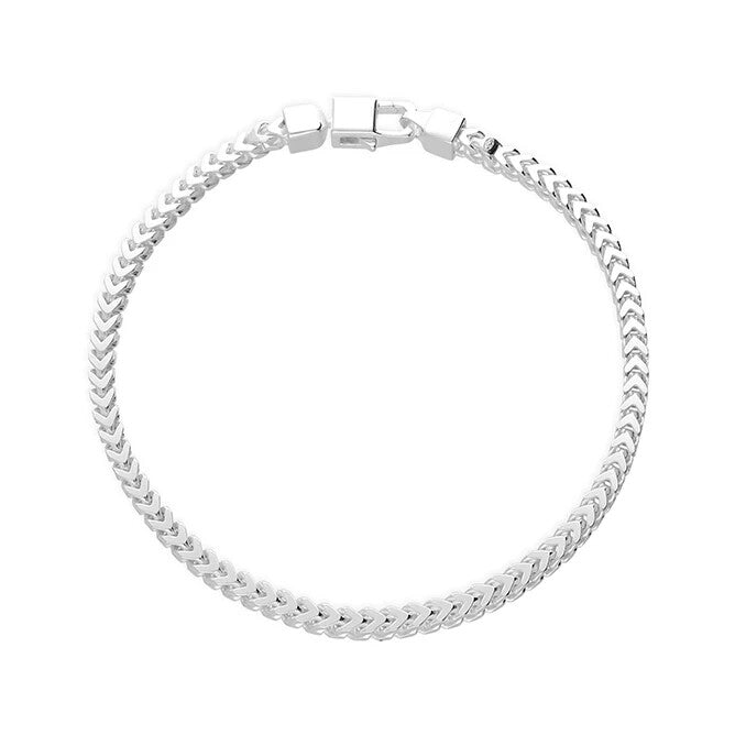 Heavy Gents Solid Sterling Silver Franco Bracelet British Made 925 Hallmarked